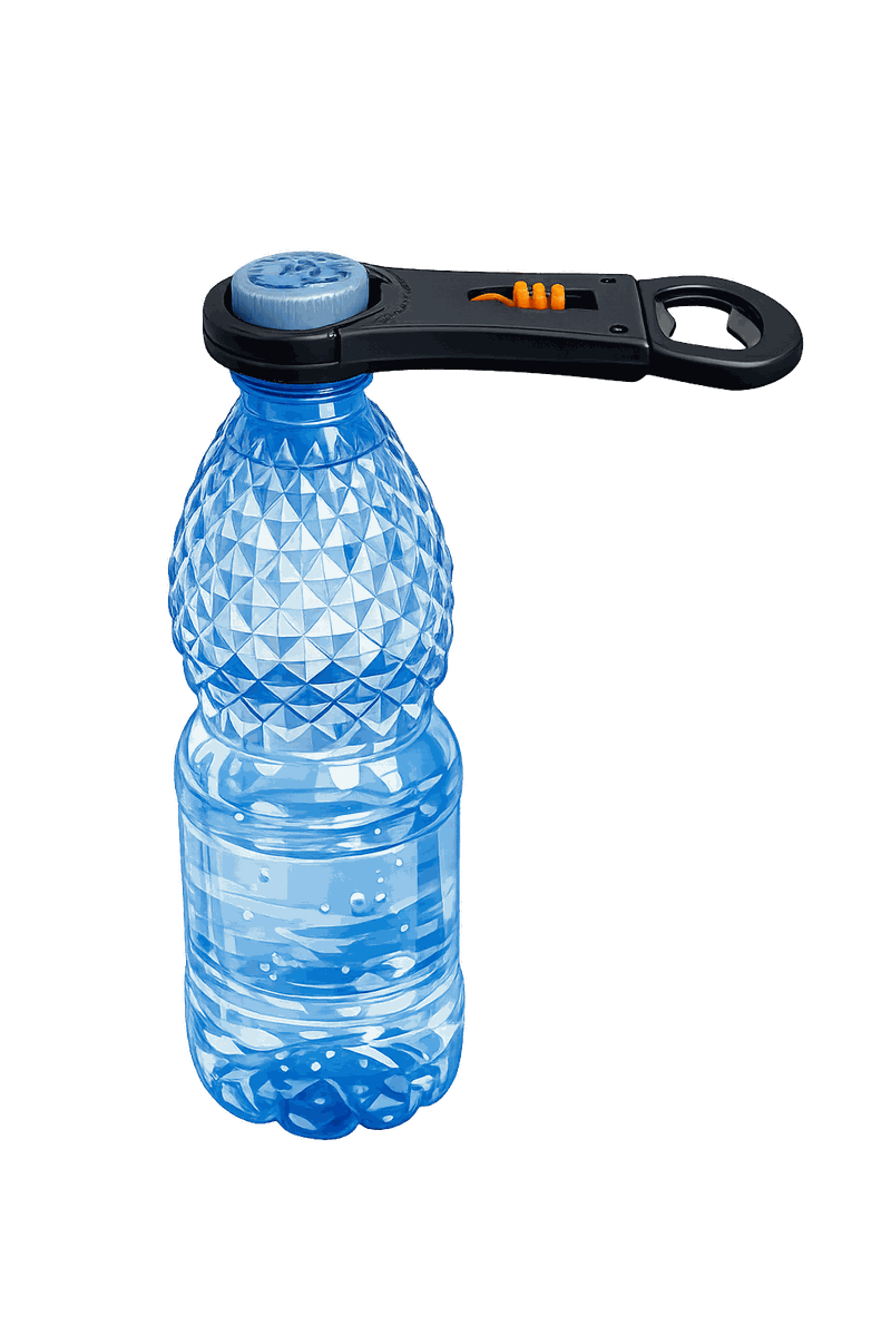 UnlockR sitzt auf der Verschlusskappe einer PET-Flasche